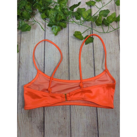 Triangl Women's BRIGHT NEON ORANGE Bikini Top Clasp Back Size XXSmall - Picture 4 of 6